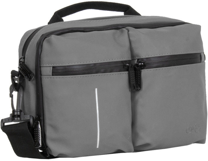 Bike splash waterafstotende stuurtas met schouderhengsel 3l grijs