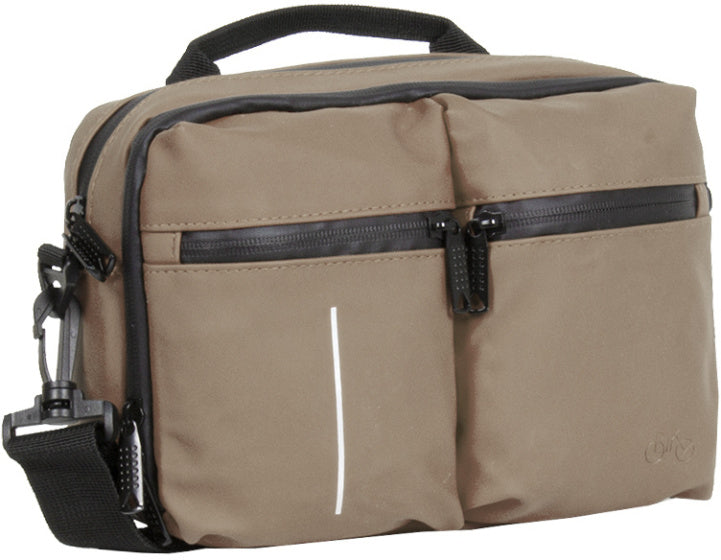 Bike splash waterafstotende stuurtas met schouderhengsel 3l taupe