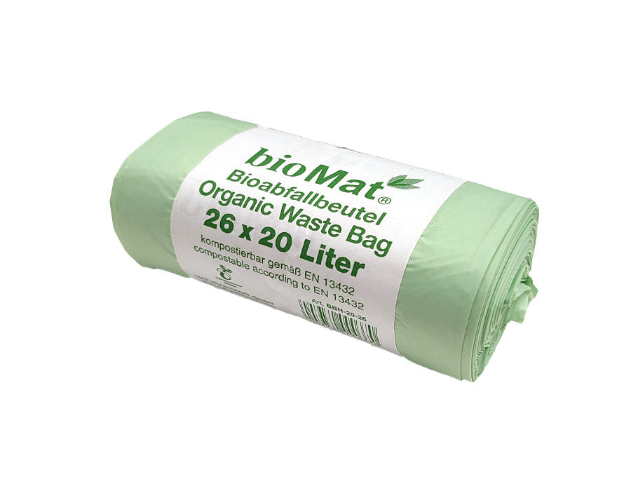 Sacchetti di immondizia compostabili a biomat 20L 26 pezzi.