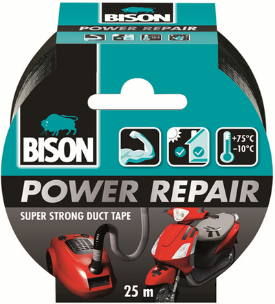 Nastro adesivo Bison Power nero 25mx4,8cm
