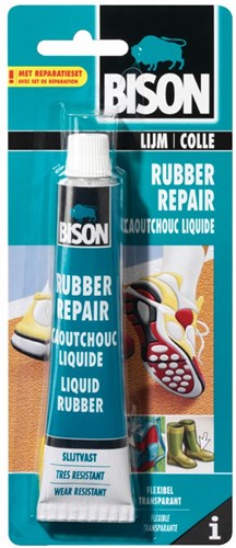 Bison rubber repair tube 50 ml, reparatiepasta, beschermen, waterdichtmaken, sterk, blijvend flexibel, temperatuurbestendig van - 40°c tot + 120°c, makkelijk in gebruik