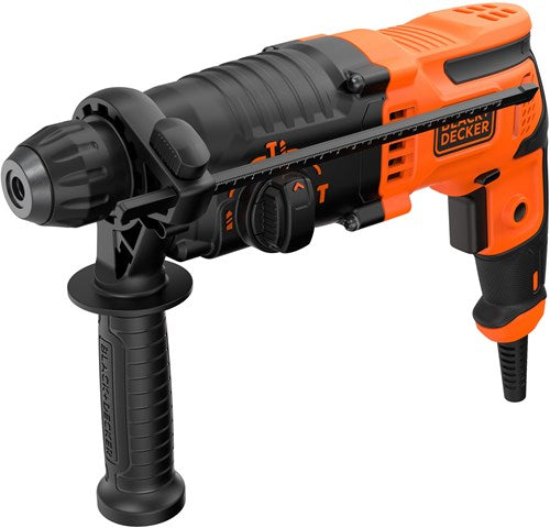 Black+decker behs01 650w 1.4j sds+ hammer drill | side handle | deep stop | 6mm and 8mm concrete drill | drill chuck adapter - behs01-qs