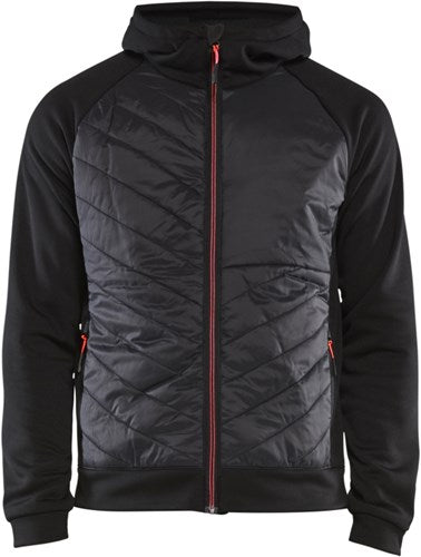 Blåkläder hybride sweater 34632526 | zwart rood | maat l - 7330509713396