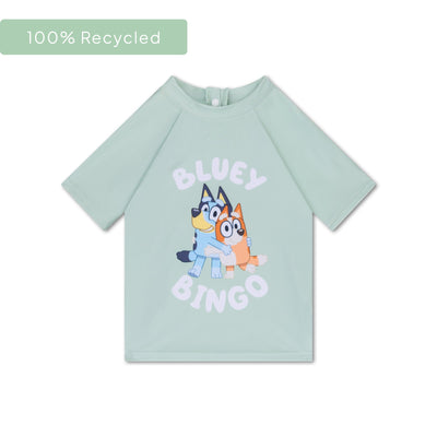 Azul | Camisa de natación verde UV con mangas cortas