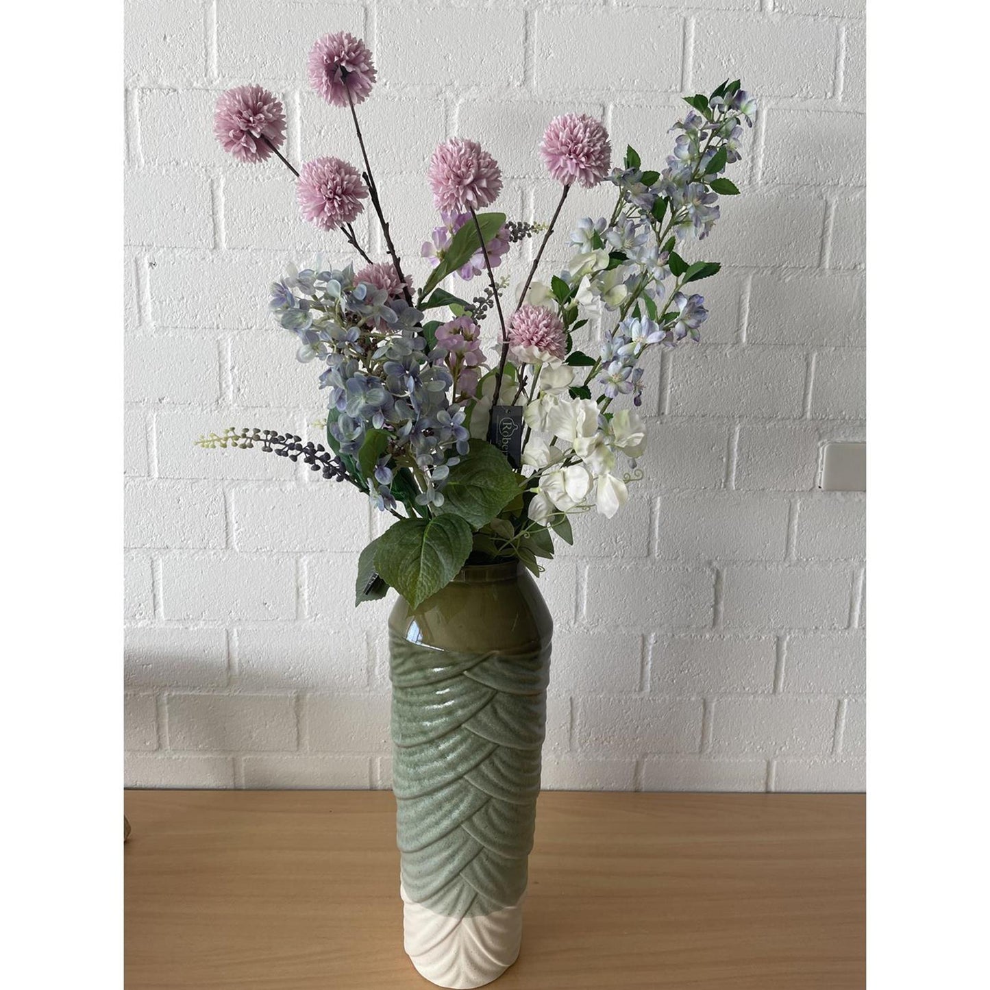 Cono di ortensia artificiale fiore collezione Roberts 75 cm blu