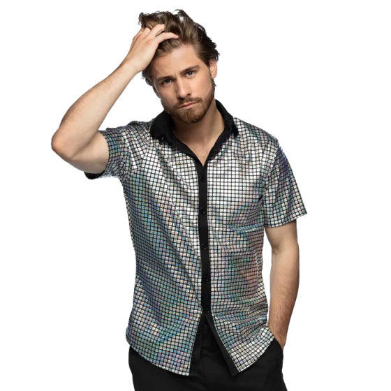 Boland Disco Diamond Shirt Men Dimensione d'argento L