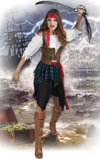Boland Pirate Storm Costume Ladies Black White Size 40 42