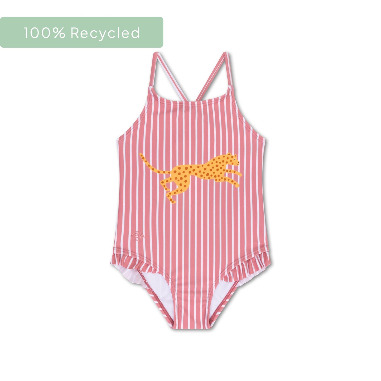 Boldlines Red White Striped Girls UV Bareding costume