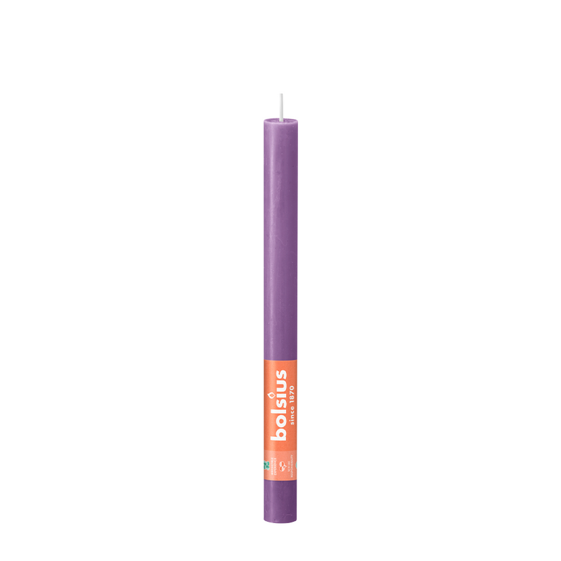 Bolsius Dinner Candle Clear Violet Rustic