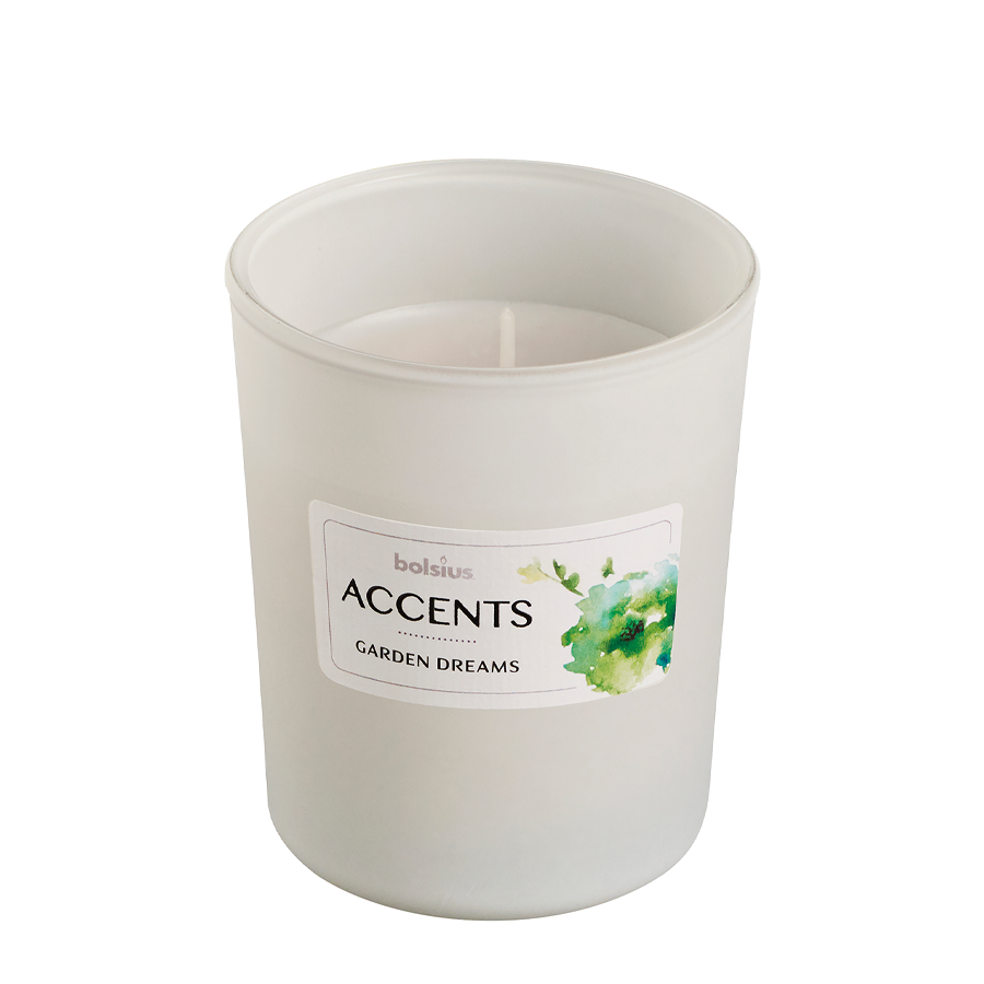 Bolsius vidrio perfumado acentos sueños de jardín 92 76mm