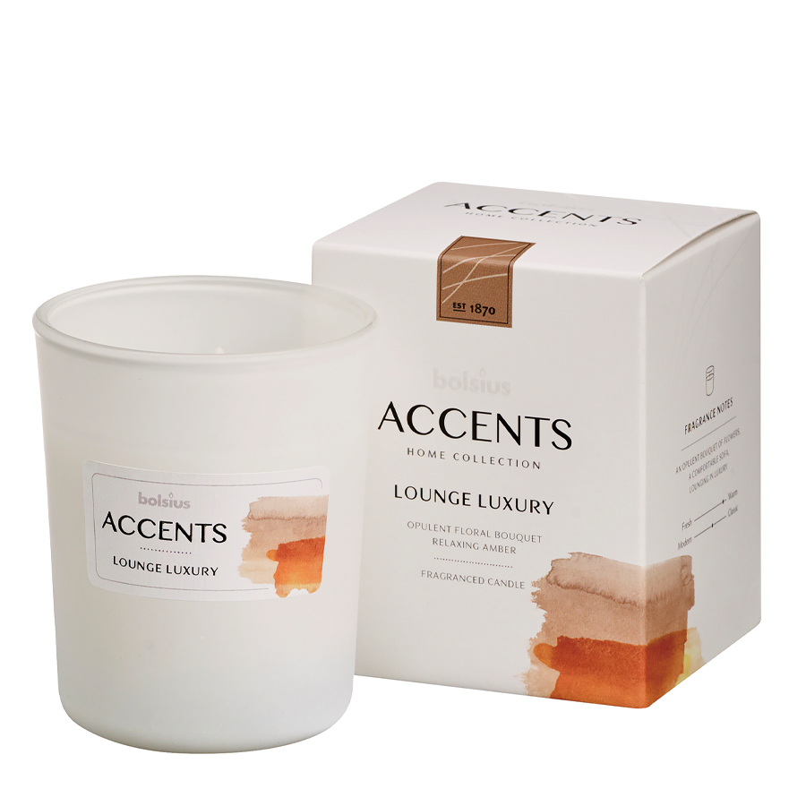 Bolsius vidrio perfumado acentos lounge lujo 92 76mm