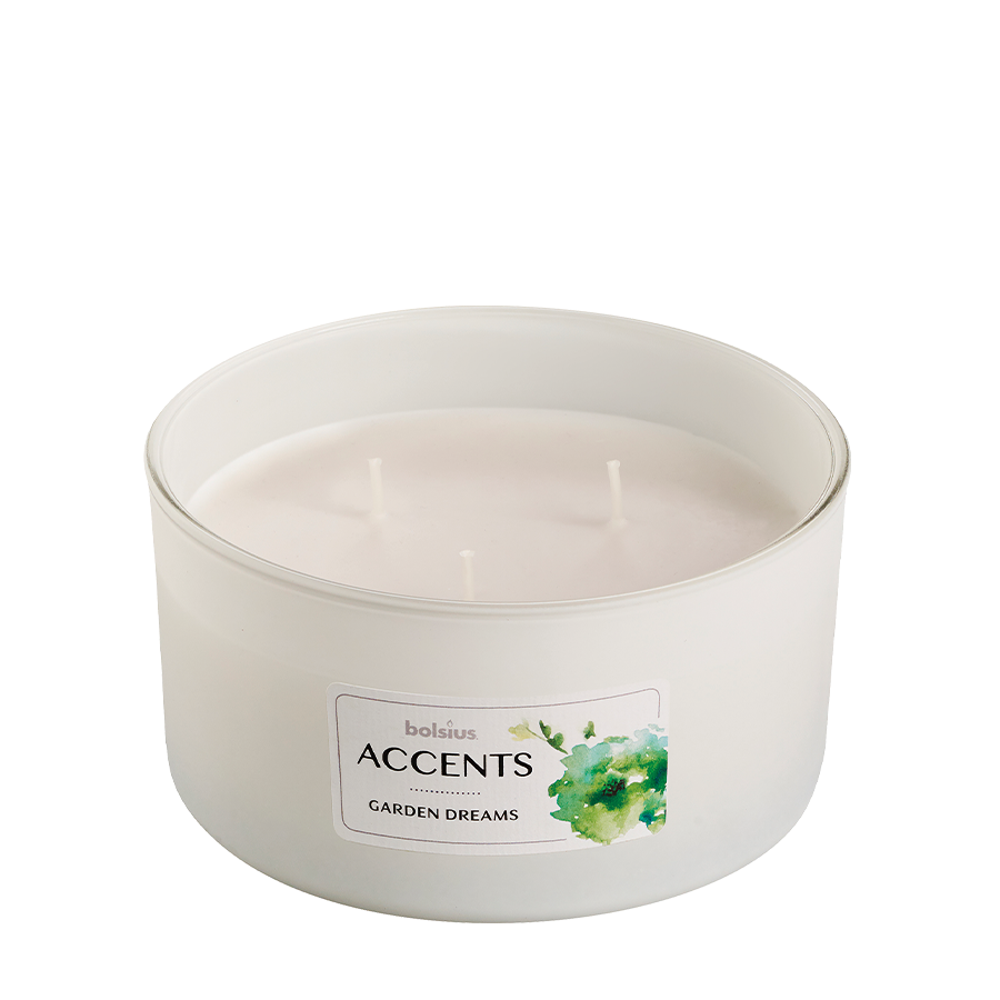 Detalles de vidrio perfumado Bolsius sueños de jardín de mecha múltiple 75 137 mm