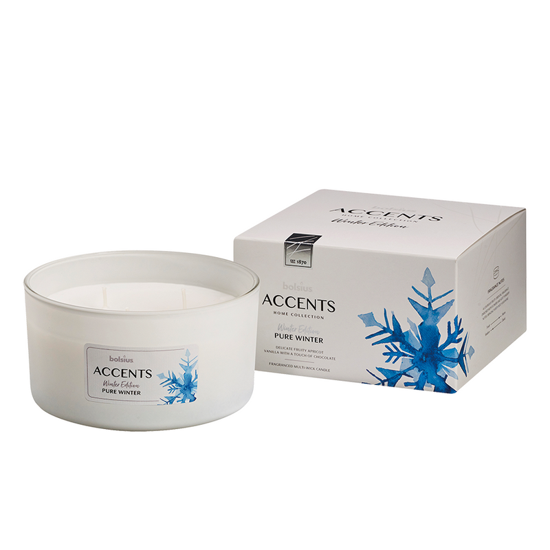 Detalles de vidrio perfumado Bolsius multi mecha puro invierno 75 137 mm