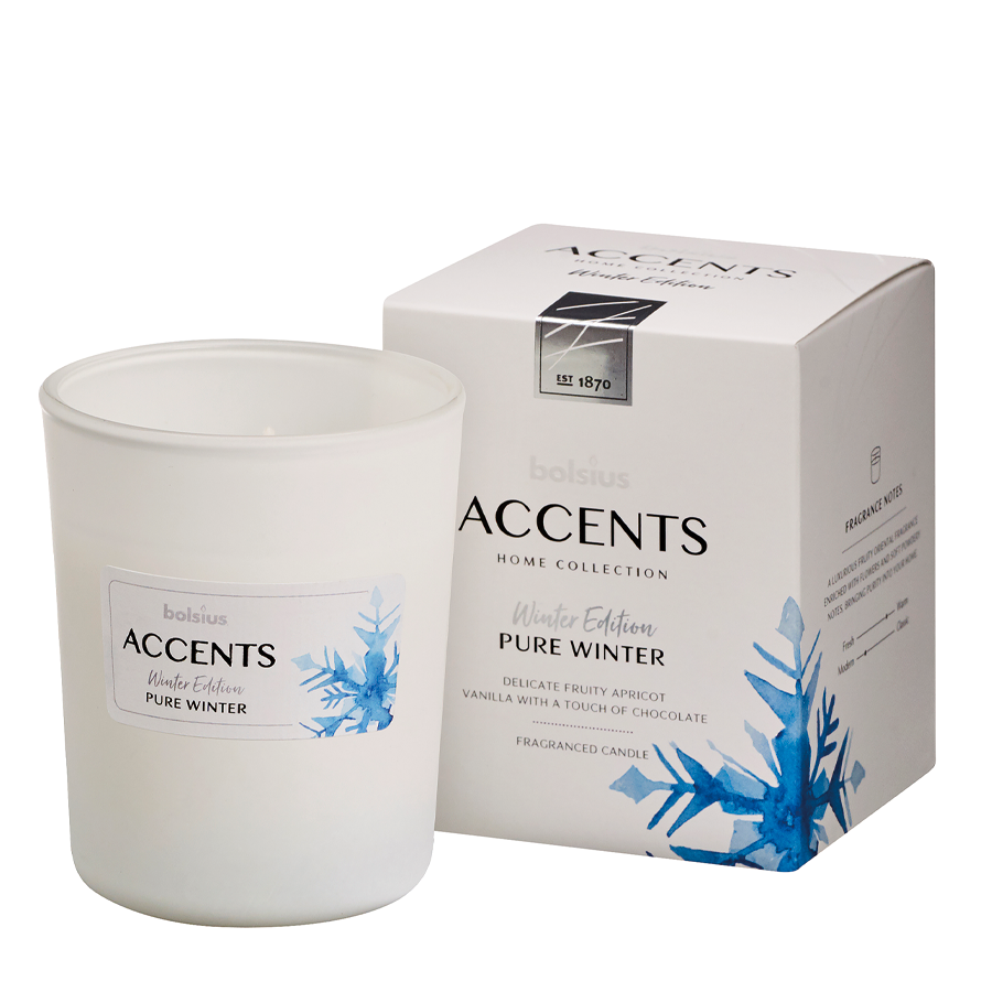 Bolsius geurglas accents pure winter 92 76mm