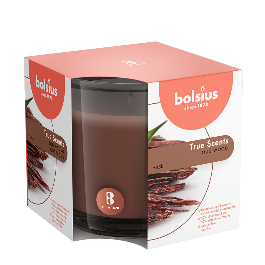 Bolsius bicchiere profumato veri profumi legno vecchio 95 95mm