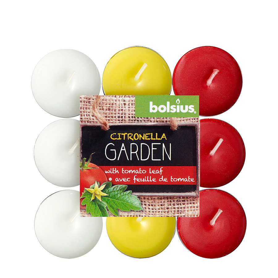 Bolsius tealight profumato alla citronella da giardino 18 pezzi