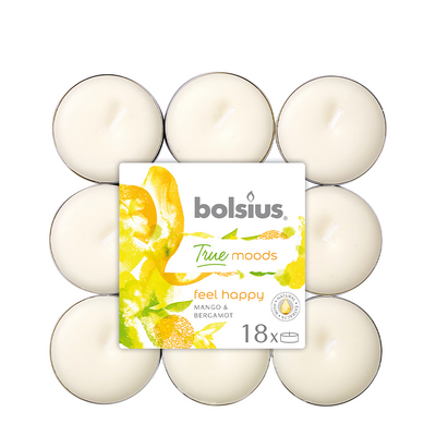 Bolsius candela profumata True Moods Feel Happy 18 pezzi
