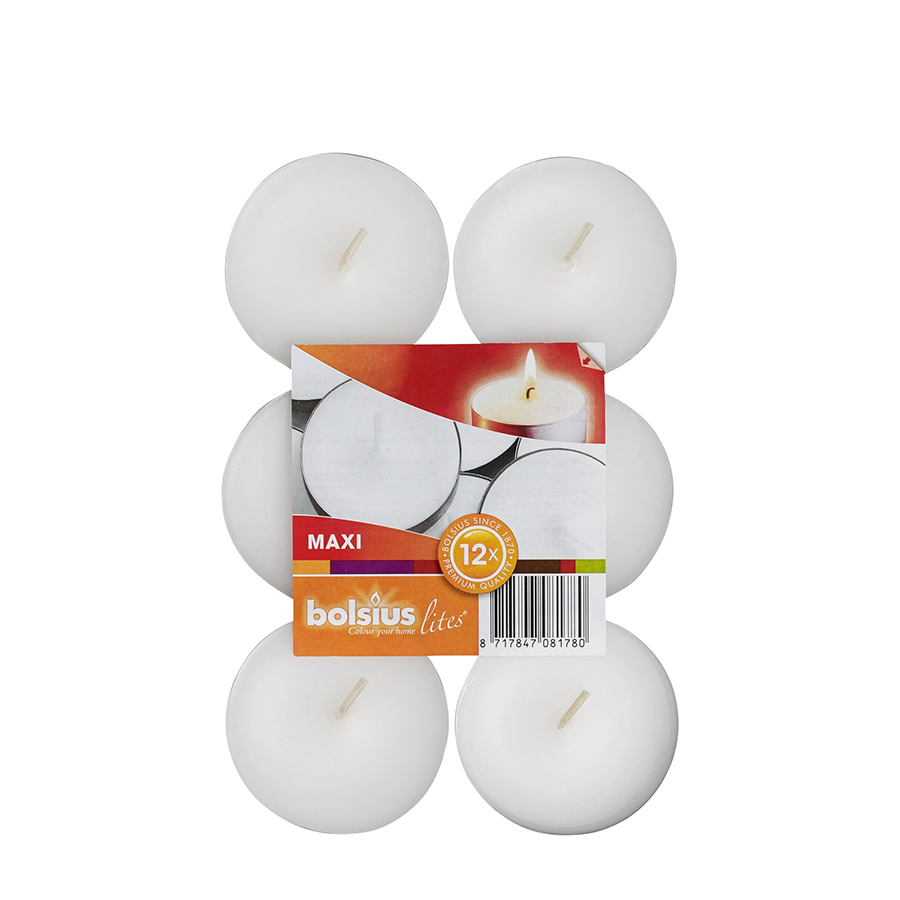 Imp bolsius maxi tea light lite 8 ore 12 pezzi