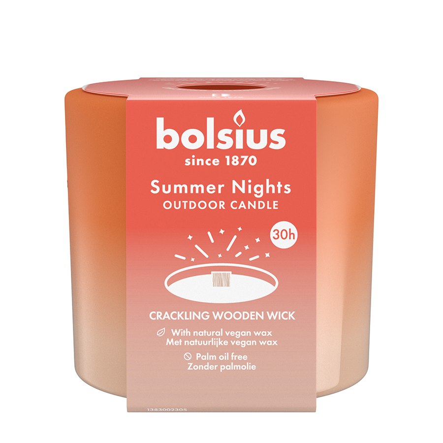 Bolsius outdoor glas summer nights ivoor 62 106mm