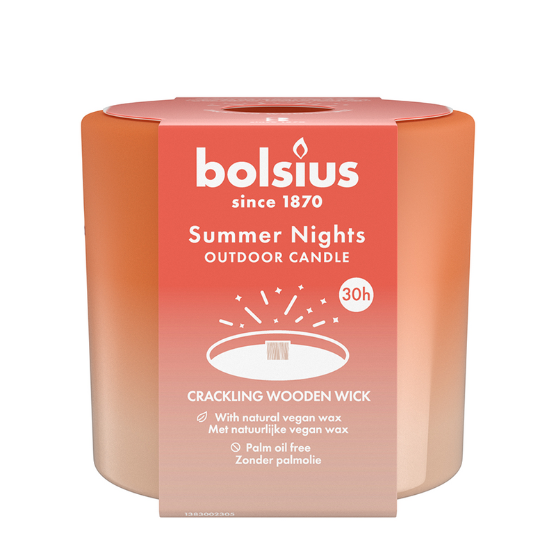 Bolsius vetro da esterno notti estive avorio 62 106mm