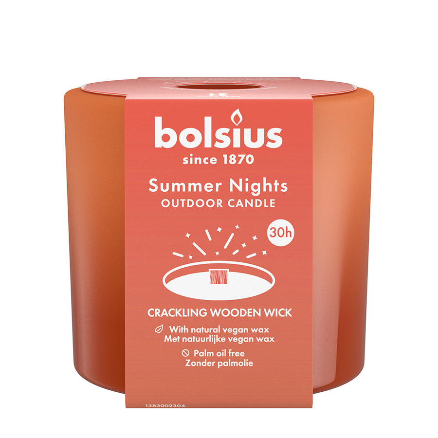 Bolsius vetro da esterno notti estive terracotta 62 106mm