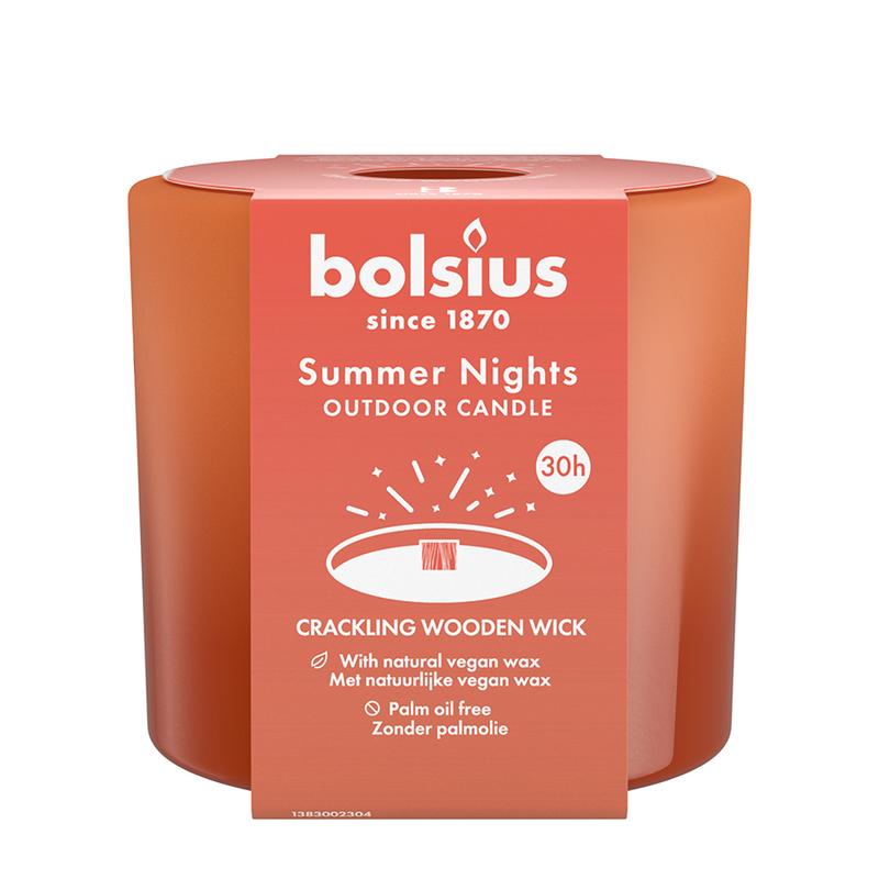 Bolsius vetro da esterno notti estive terracotta 62 106mm