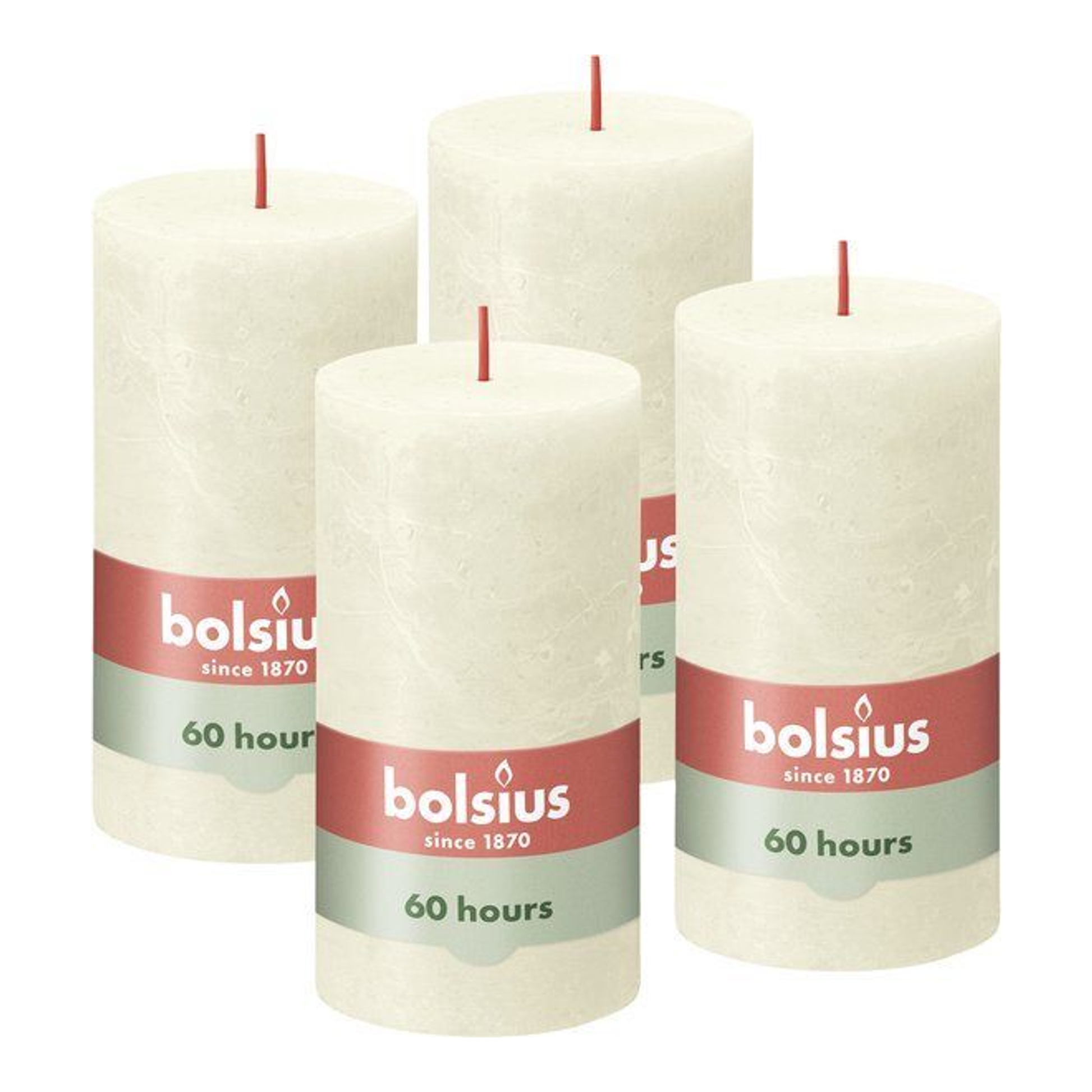 Bolsius Bolsius Stollen Shine 4 St Rustic 130x68 mm Color de perla suave