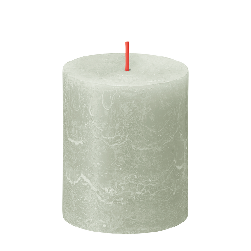 Candela a colonna rustica Bolsius verde nebbia 80 68 mm