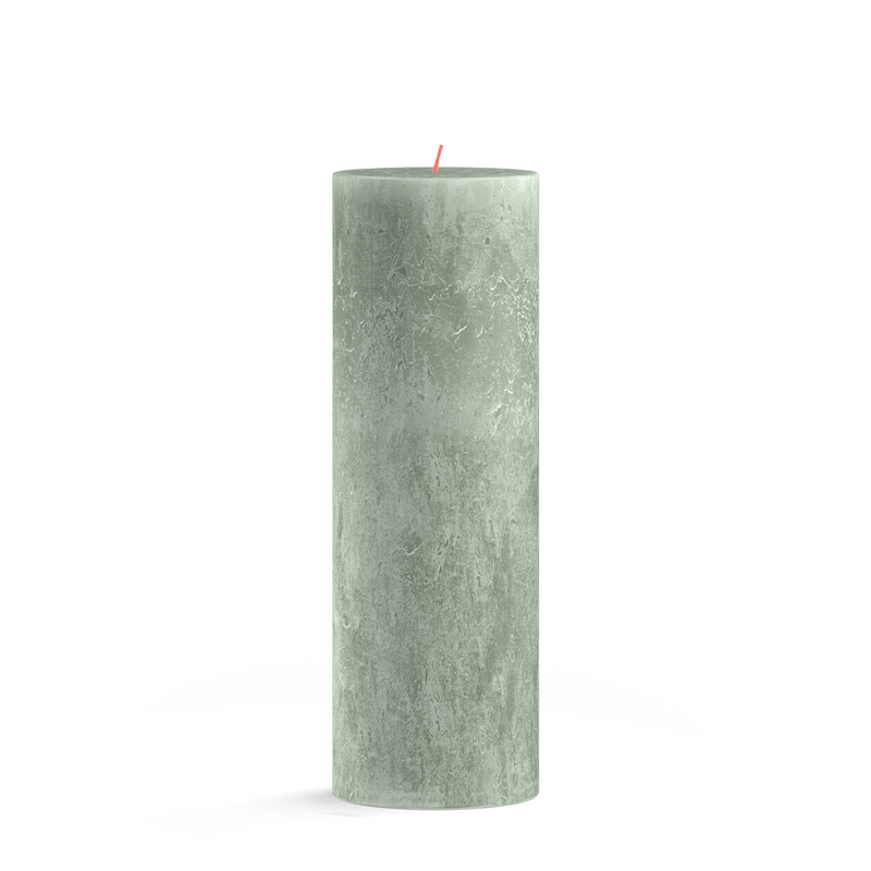Candela a colonna rustica Bolsius verde giada 300 100 mm