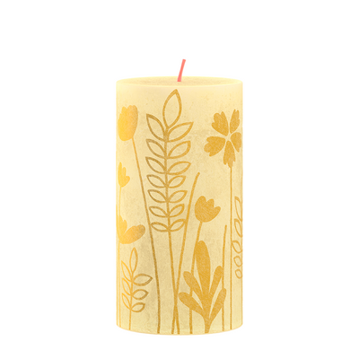 Bolsius Bolsius Stub candle Silhouette Botergeel with print 13x6.8 cm