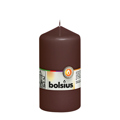 Abi bolsius stompkaars kastanjebruin 130 68mm