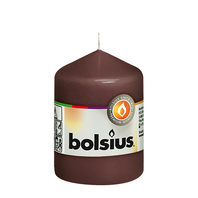 Vela bolsius marrón castaño 80 58mm