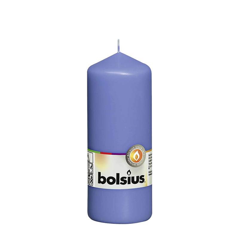 Candela a colonna Abi bolsius blu fiordaliso 150 58mm
