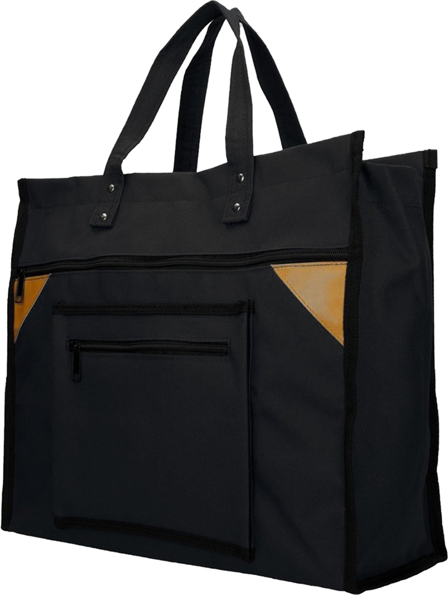 Borsa shopping in tela larga nera