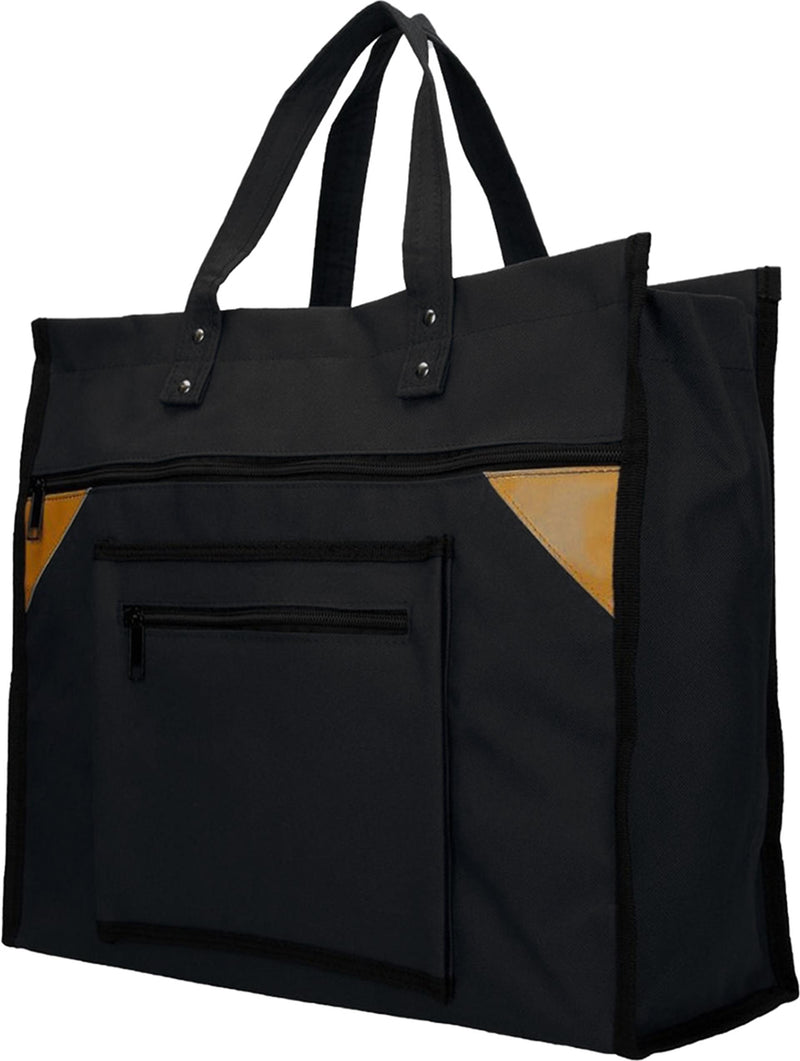 Bolso shopping lona ancho negro