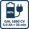 Bosch blauw 18v starterset met 2 accu's gba 18v 5.0ah + lader gal 1880 cv - 1600a00b8j