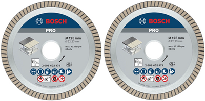Accessori Bosch Disco da taglio diamantato Bosch 2 pezzi Best for Ceramic Extraclean Turbo 125 x 22,23 x 1,4 x 7 mm (duo pack) - 061599766z