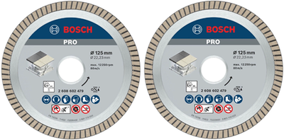 Accessori Bosch Disco da taglio diamantato Bosch 2 pezzi Best for Ceramic Extraclean Turbo 125 x 22,23 x 1,4 x 7 mm (duo pack) - 061599766z