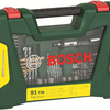 Bosch accessoires v-line tin-boren en bitset met ratelschroevendraaier en magnetisch uitschuifbare pen 91-delige - 2607017195