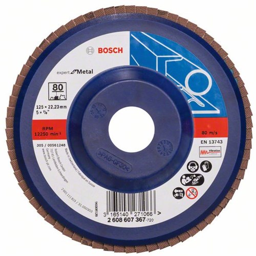 Accesorios Bosch 1 disco de láminas 125, experto para metal recto, plástico, 80 - 2608607367
