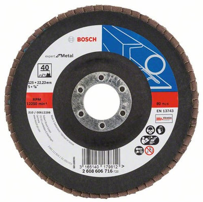 Bosch accessories 1 flap disc 125 x551, expert for metal angled, k40 - 2608606716