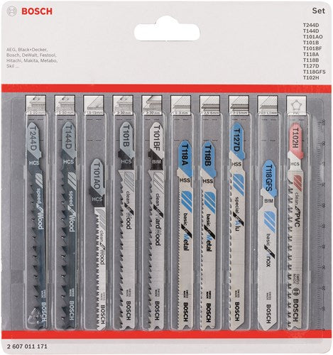 Accessori Bosch Set di lame per seghetto alternativo da 10 pezzi tutto in uno - 2607011171