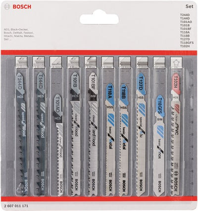 Accesorios Bosch Juego de hojas de sierra de calar de 10 piezas todo en uno - 2607011171