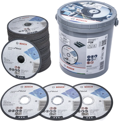 Accessori Bosch Disco da taglio 100x standard metallo 125x1x22,23 in secchio - 2608626116