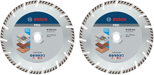 Accessori Bosch Disco da taglio diamantato 2 pezzi standard per universale 230 mm (duo pack) - 061599766y