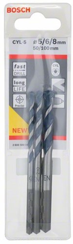 Accessori Bosch Set di punte per calcestruzzo da 3 pezzi cyl-5 5; 6; 8 mm 3 pezzi - 2608588164