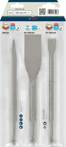 Bosch accessoires 3-delige professionele sds-plus beitelset | 2607019159 - 2607019159