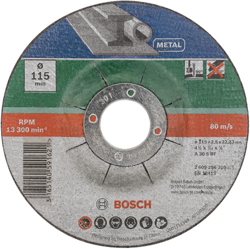 Bosch accessoires 5-delige doorslijpschijvenset gebogen voor metaal | 115 x 2,5 mm - 2609256332
