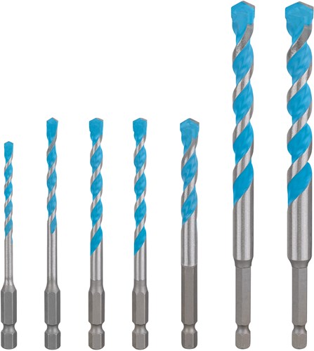 Accesorios bosch juego 7 piezas taladro universal hex-9 multiconstrucción 4 5 6 8 10 12 - 2608902370