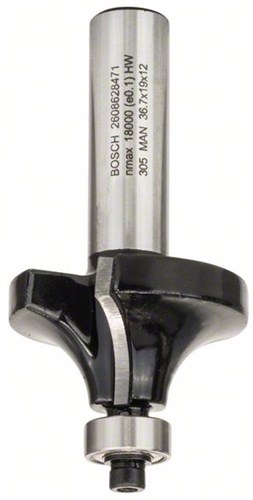 Bosch accessoires afrondprofielfrezen 12 mm, r1 12 mm, l 19 mm, g 70 mm 1st - 2608628471
